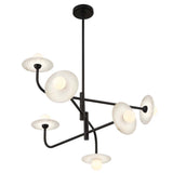 Teramo Chandelier Matte Black 6 Lights By Lib Co. Side view