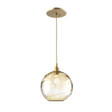 Terra Pendant Light By Hammerton, Color: Terra Amber, Finish: Gilded Brass