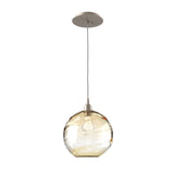 Terra Pendant Light By Hammerton, Color: Terra Amber, Finish: Metallic Beige Silver