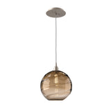 Terra Pendant Light By Hammerton, Color: Terra Bronze Glass, Finish: Metallic Beige Silver