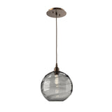 Terra Pendant Light By Hammerton, Color: Terra Smoke Glass, Finish: Flat Bronze