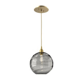 Terra Pendant Light By Hammerton, Color: Terra Smoke Glass, Finish: Gilded Brass