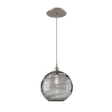 Terra Pendant Light By Hammerton, Color: Terra Smoke Glass, Finish: Metallic Beige Silver