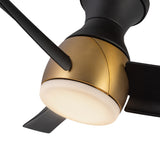 Thalia Fan Brushed Gold Matte Black Medium By Kuzco Detailed View
