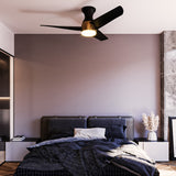 Thalia Fan Brushed Gold Matte Black Medium By Kuzco Lifestyle View