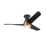 Thalia Fan Brushed Gold Matte Black Medium By Kuzco Side View