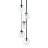 The Bougie 5 Light Suspension Chrome Clear Glass By Matteo