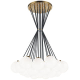 The Bougie Chandelier 19 Lights Aged Gold Brass Opal Glass By Matteo