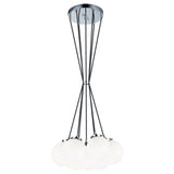 The Bougie Chandelier 7 Lights Chrome Opal Glass By Matteo-Front View