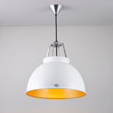 Titan Size 3 Pendant Light White With Gold Interior By Orignal BTC With Light