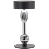 Titanium with Clear and Gray Glass Royal Family Wi-Fi Portable Table Lamp by Zafferano