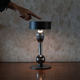 Titanium with Clear and Gray Glass Royal Family Wi-Fi Portable Table Lamp by Zafferano
