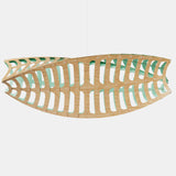 Toru Pendant Light Large Horizontal Bamboo Aqua By David Trubridge