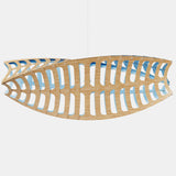 Toru Pendant Light Large Horizontal Bamboo Blue By David Trubridge