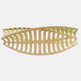 Toru Pendant Light Large Horizontal Bamboo Lime By David Trubridge