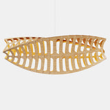 Toru Pendant Light Large Horizontal Bamboo Orange By David Trubridge