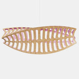 Toru Pendant Light Large Horizontal Bamboo Pink By David Trubridge