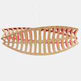 Toru Pendant Light Large Horizontal Bamboo Red By David Trubridge
