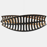 Toru Pendant Light Large Horizontal Black Bamboo By David Trubridge