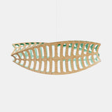 Toru Pendant Light Medium Horizontal Bamboo Aqua By David Trubridge