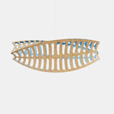 Toru Pendant Light Medium Horizontal Bamboo Blue By David Trubridge