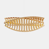 Toru Pendant Light Medium Horizontal Bamboo Orange By David Trubridge