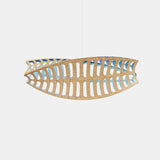 Toru Pendant Light Small Horizontal Bamboo Blue By David Trubridge