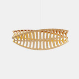Toru Pendant Light Small Horizontal Bamboo Orange By David Trubridge