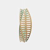 Toru Pendant Light Small Vertical Bamboo Aqua By David Trubridge