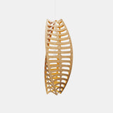 Toru Pendant Light Small Vertical Bamboo Orange By David Trubridge