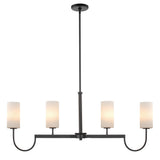 Town Country 4 Light Linear Chandelier Black By CDL With Light