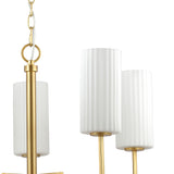 Town Country 4 Light Linear Chandelier Satin Brass By CDL Detailed View1