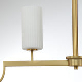 Town Country 4 Light Linear Chandelier Satin Brass By CDL Detailed View