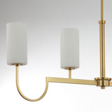 Town Country 4 Light Linear Chandelier Satin Brass By CDL Side View