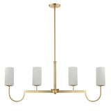 Town Country 4 Light Linear Chandelier Satin Brass By CDL
