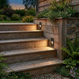 Trace Recessed Vertical Step Light by Dals in a stairway