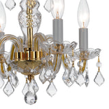 Traditional Crystal Chandelier 15"W x 12"H (4-Light) Polished Brass