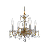Traditional Crystal Chandelier 15"W x 12"H (4-Light) Polished Brass