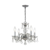 Traditional Crystal Chandelier 15"W x 12"H (4-Light) Polished Chrome