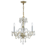 Traditional Crystal Chandelier 16"W x 18"H (3-Light) Polished Brass