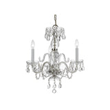 Traditional Crystal Chandelier 16"W x 18"H (3-Light) Polished Chrome