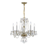 Traditional Crystal Chandelier 21"W x 22"H (5-Light) Polished Brass