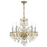 Traditional Crystal Chandelier 22"W x 21"H (5-Light) Polished Brass