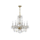 Traditional Crystal Chandelier 23"W x 25"H (6-Light) Polished Brass