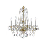 Traditional Crystal Chandelier 23"W x 25"H (6-Light) Polished Brass
