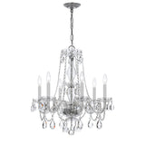 Traditional Crystal Chandelier 23"W x 25"H (6-Light) Polished Chrome