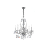 Traditional Crystal Chandelier 23"W x 25"H (6-Light) Polished Chrome