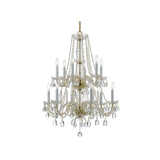 Traditional Crystal Chandelier 26.5"W x 34.75"H (12-Light) Polished Brass