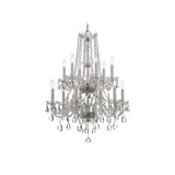 Traditional Crystal Chandelier 26.5"W x 34.75"H (12-Light) Polished Chrome