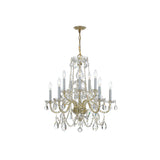 Traditional Crystal Chandelier 26"W x 26"H (10-Light) Polished Brass